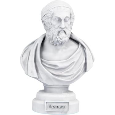 Imagem de Estátua Busto Homero - Poeta Grego - Versão 2 (Cor Mármore)