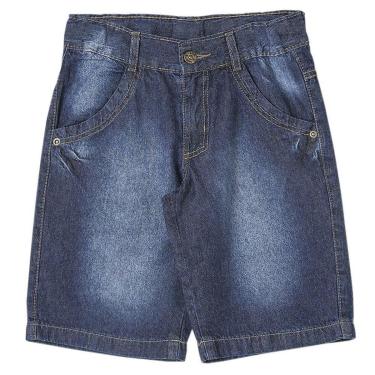 Imagem de Bermuda Juvenil Look Jeans Básico Jeans Masculino-Masculino