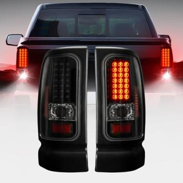 Imagem de Dekalaii Luz traseira de LED adequada para Dodge Ram 1500 1994-2001, para Dodge Ram 2500 3500 1994-2002 Conjunto de lâmpada de carga de luz traseira de freio, lente transparente preta