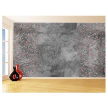 Imagem de Papel De Parede 3D Concreto Linhas Dourado Rose 3,5M Kkt253 - Você Dec