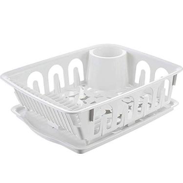 Imagem de BSNANCA Escorredor de pratos de plástico para cozinha cesta de legumes e frutas talheres organizador de pratos zhuang94