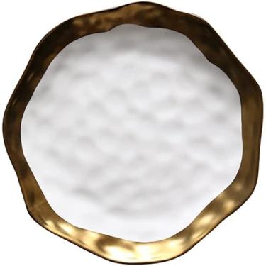 Imagem de Prato de jantar requintado de dupla finalidade, pratos de jantar de cerâmica, prato redondo de porcelana, 28 cm, bandeja de serviço de alimentação estilo europeu para bife, macarrão, pizza, marinar