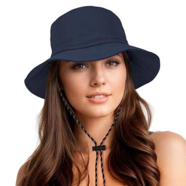 Imagem de Bucket Hat Durio Waterproof para mulher UPF 50+ Sun Hat Navy