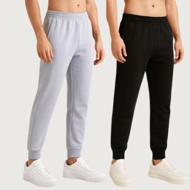 Imagem de Kit 2 Calça Jogger Moletom Masculina Conforto e Estilo para o Dia a Dia-Masculino
