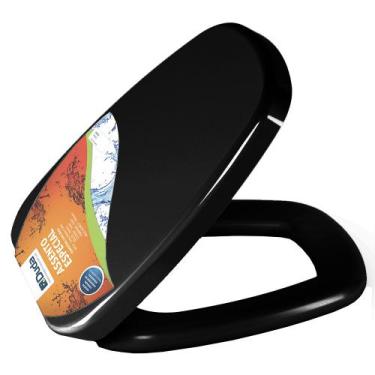 Imagem de Assento Almofadado Soho Preto Tampa para Vaso Fabrimar - DUDA