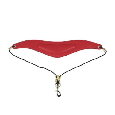 Imagem de Acessórios profissionais para saxofone universal alça de pescoço de saxofone acessórios de sopro de madeira cinto de ombro ajustável para saxofone cinto de couro faixa de pescoço arnês de instrumento