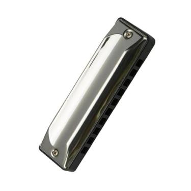 Imagem de Gaita profissional de 10 furos Blues Harmonica em C Aço inoxidável Harpa instrumento tom diatônico (cor: A)