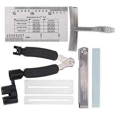 Imagem de Alomejor Kit de Reparo de Guitarra, Corda de Aço Inoxidável, Régua de Ação, Guitarra Elétrica, Baixo, Banjo Bandolim, Conjunto de Ferramentas para Instrumento de Coluna de Limpeza