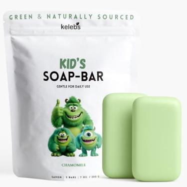 Imagem de KELEBS Sabonete Infantil Hipoalergênico Pacote com 3 - Sabonete Líquido de Camomila Orgânico e Suave para Crianças - Ingredientes Naturais, Hora do Banho Divertida