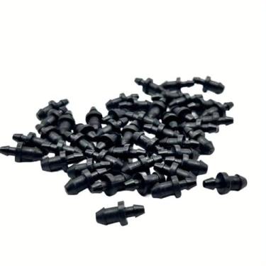 Imagem de WOVSTNOV 50 peças de tampões de extremidade de tubo farpado para irrigação por gotejamento de 1/10.2 cm, tampa de extremidade de conectores farpados para sistema de irrigação de jardim (preto)