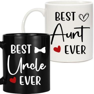 Imagem de Breezy Valley Aunt and Uncle Gifts for Christmas, Best Aunt & Uncle Ever Conjunto de canecas, aniversário, Natal, Dia das Mães, Dia dos Pais, presentes para tias e tios da sobrinha, 325 ml