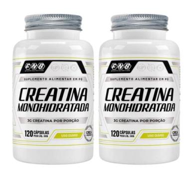 Imagem de 2x Creatina Monohidratada 100% Pura Com 120 Capsulas de 500mg FNB Spor