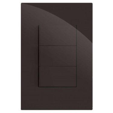 Imagem de Cj interruptor triplo 2 simples com 1 paralelo recta chocolate gloss b