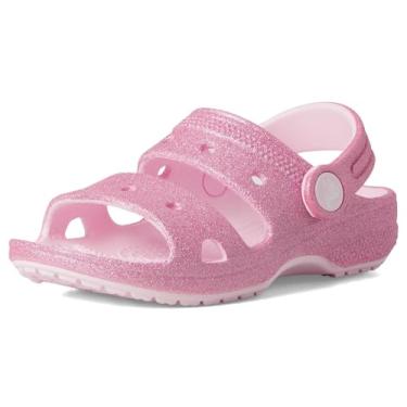 Imagem de Crocs Sandálias clássicas unissex infantis (infantil), Leite rosa/glitter, 24