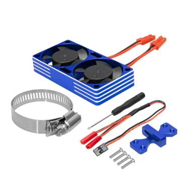 Imagem de simhoa Kit de Ventoinhas para Dissipação de Calor do Motor de Carro RC 22000RPM com Resfriamento Duplo e Radiador de Motor, Azul