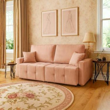 Imagem de Sofá Retrátil Reclinável Firenze 2,10m Star Confort, Rose