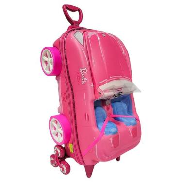 Imagem de Mala Infantil com Rodinhas 3D Formato Carro Conversível, Rosa, 50x20x26cm, 20 Litros, EVA e Poliéster, 3 Rodas Giratórias, para Crianças a partir de 3 Anos