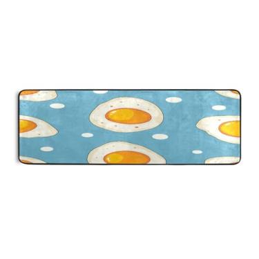 Imagem de Qilmy Tapete de corredor fofo de gema de ovo 183 x 61 cm, antiderrapante, antifadiga, confortável, tapetes longos, para quarto, sala de estar, banheiro, corredores, Entrywa317