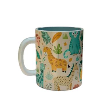 Imagem de Caneca Xícara de Café Porcelana 300ml Unicórnios Arco-Íris Design Colorido