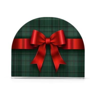 Imagem de xigua Suporte de guardanapo de gravata borboleta de Natal para mesas, porta-guardanapos de papel de prato acrílico elegante, dispensador de papel de seda independente moderno para jantar, sala de