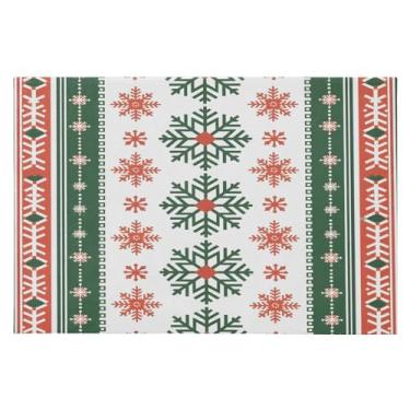Imagem de CEBUGI Tapete de área 60 x 90 cm macio lavável tapete antiderrapante com suporte de borracha padrões de Natal tapetes de área para sala de estar, quarto, decoração de casa