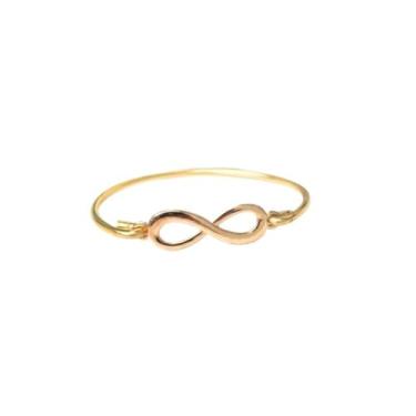 Imagem de 6 ou 12 Anel Porta Guardanapo Infinito Dia dos namorados Metal Dourado(Kit com 06)