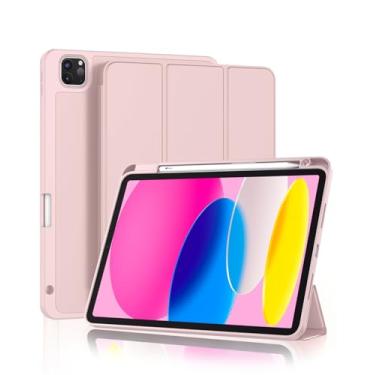 Imagem de Capa para iPad Pro 11 Polegadas M5 / M4 (2025/2024) com Suporte para Pencil Parte Traseira em TPU Macio função de ativação/desativação automática, Rosa