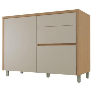 Imagem de Balcão Gabinete de Cozinha 1,20m 1 Porta 3 Gavetas 100% Mdf Cléo Madei