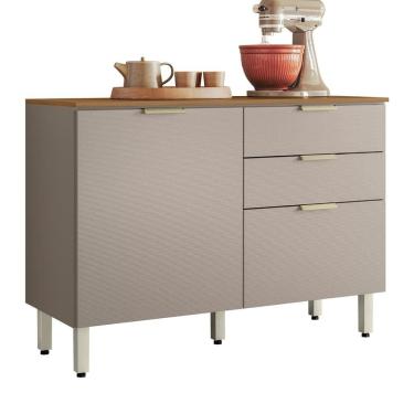 Imagem de Balcão Demóbile Aspen Com 2 Portas 120cm De Largura Amêndola/nude