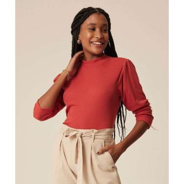 Imagem de Blusa Feminina Gola Alta Manga Longa Bufante Marisa-16603, Vermelho, P