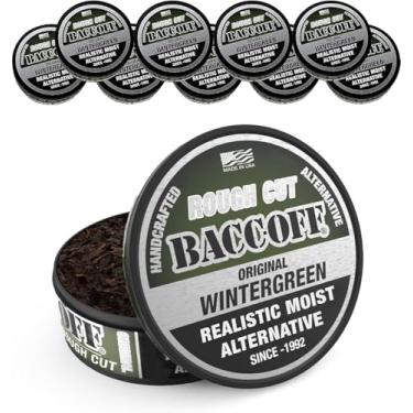 Imagem de 10 latas, corte áspero BaccOff Wintergreen, sabor suave e refrescante