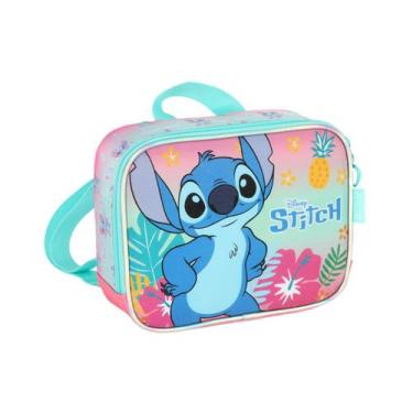 Imagem de Lancheira Escolar Stitch Alça Ajustável De Mão e Costas - Disney, Rosa