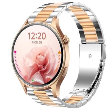 Imagem de Compatível com pulseiras de relógio inteligente Aeac, pulseiras de substituição de aço inoxidável de liberação rápida de 20 mm e 22 mm compatíveis com Aeac 1,32 polegadas redondas, W208 Plus, IDW19