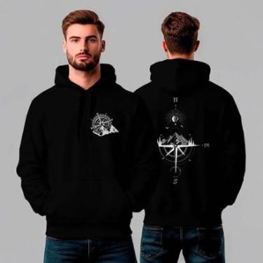 Imagem de Moletom Canguru Estampado Rosa Dos Ventos REF1285-Masculino