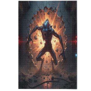 Imagem de Black Cool Alien Jigsaw Puzzles 1000 Pieces for Adults Animal Colorful Art Creative Jigsaw Puzzles Lovers White Elephants Gifts, 1000 Pieces, 29.5" x 19.7"