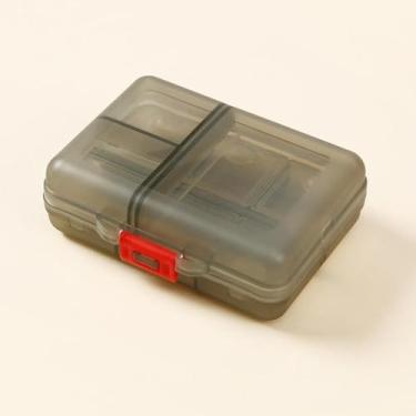 Imagem de Organizador semanal de comprimidos dobrável sete grades estojo compacto portátil de armazenamento de medicamentos cinza