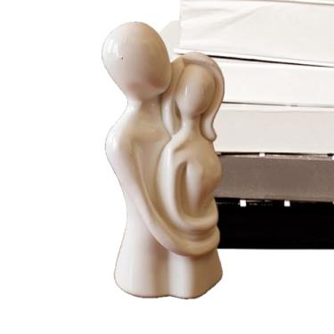 Imagem de Rrlihjgu Estatueta de casal | Escultura de arte abstrata de resina, estátua de casal, decoração de mesa de centro, para quarto, sala de estar, aniversário, dos namorados, inauguração de casa