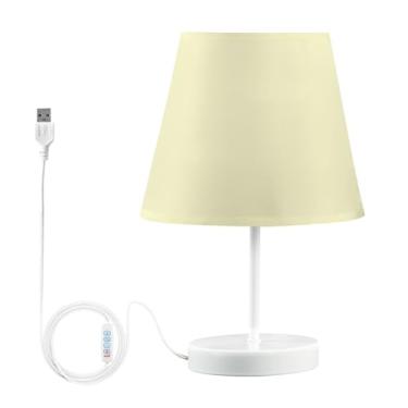 Imagem de Joisal Candeeiros de mesa creme para escritório em casa com sombra de linho mesas laterais quarto para sala de leitura, sala de estar, escritório, dormitório