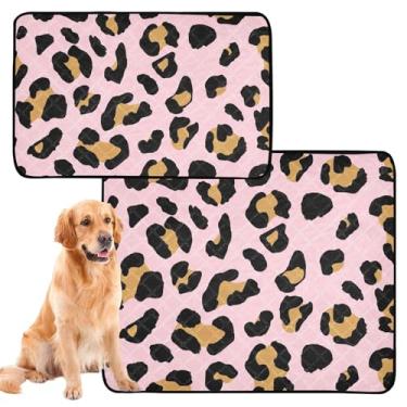 Imagem de Almofadas laváveis para xixi para cães, à prova d'água, tapete de cercadinho de leopardo, preto, caramelo, macio, rosa, reutilizável, tapete de treinamento de filhotes, absorvente, pequeno x pacote