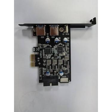 Imagem de Placa de expansão PCIe USB 3.0 de 5 portas, 2 portas USB A, 1 porta USB C, tipo E, conector do painel frontal de 19 pinos