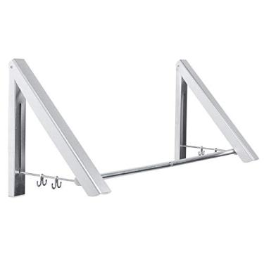 Imagem de Eujgoov Rack de Roupas Rack de Secar Espaço de Prata Espaço Doméstico Alumínio Dobrável Punto Portátil Punch Hole Instalação Lavanderia Multifuncional, Forte e Firme, Salvar, Fácil