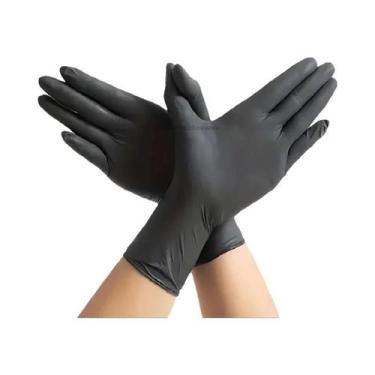 Imagem de Luvas De Cozinha Descartáveis De Nitrilo Pretas Para Lavar Louças, Tra