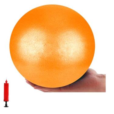 Imagem de XIECCX Mini bolas de ioga 15,2 cm para exercícios e terapia de pilates, equilíbrio micropore, equipamento para treinamento de estabilidade em casa, treinamento de núcleo físico com bomba (laranja)