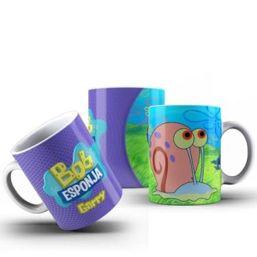 Imagem de Caneca Turma Do Bob Esponja Porcelana Todos Os Personagens 325ml (GARRY)