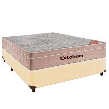 Imagem de Cama + Box Bege e Colchão Molas Ensacadas Casal - Airtech Ortobom