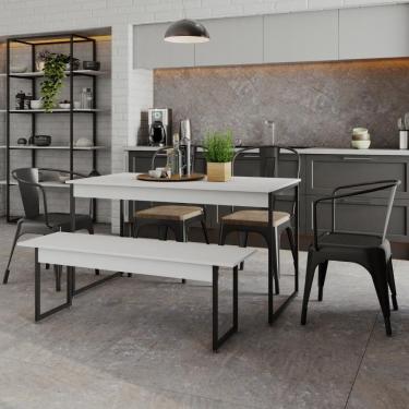 Imagem de Mesa de Jantar com 1 Banco Estilo Industrial TUB 