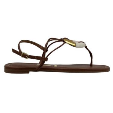 Imagem de Sandalia Feminina Rasteirinha Vizzano Conforto Classica, 37, Mocca