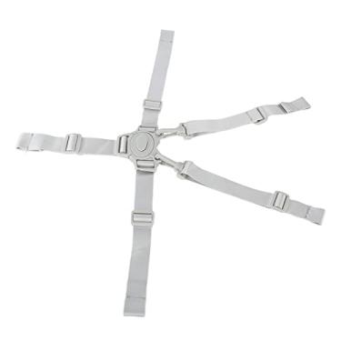 Imagem de Cosiki Correias Altas Ajustáveis ​​da Cadeira de 5 Pontos para o Cinto de Segurança do bebê para o Carrinho de Criança, Correia de Segurança Universal para o Assento da Criança (Alça de 5 pontos com botão cinza)