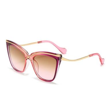 Imagem de HPIRME Óculos femininos retrô com armação grande (Estilo 6169-C4)