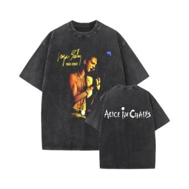 Imagem de Camiseta Vintage Masculina Da Banda De Rock Alice in Chains Y2K Lavada
